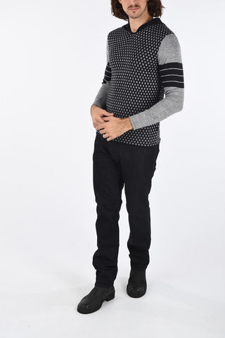 ARMANI JEANS Check Knit Sweatshirt