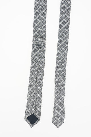 CC COLLECTION Silk Checked Slim Tie