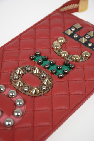 Leather Studded Wallet with Ayers Details