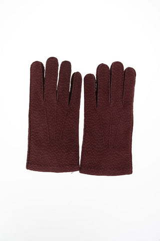 Suede Leather Printed Gloves