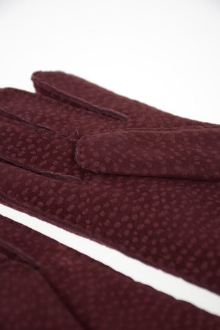 Suede Leather Printed Gloves