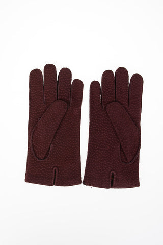 Suede Leather Printed Gloves