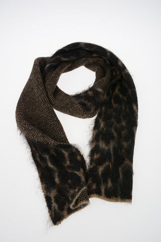 Wool Leopard Printed Scarf