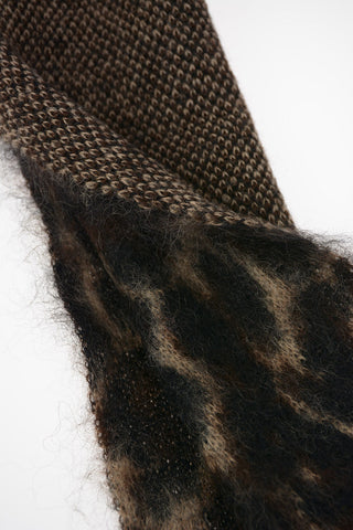 Wool Leopard Printed Scarf