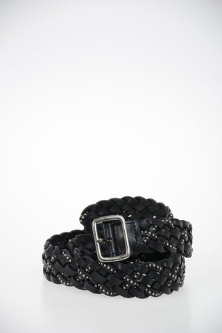 40mm braided leather studs Belt