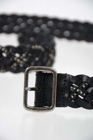 40mm braided leather studs Belt