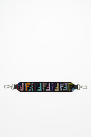 All Over Logo Velvet Shoulder Strap