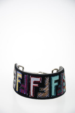 All Over Logo Velvet Shoulder Strap
