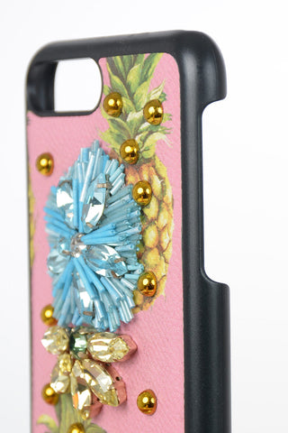 Cover per Iphone 7 Plus in pelle con Gioiello