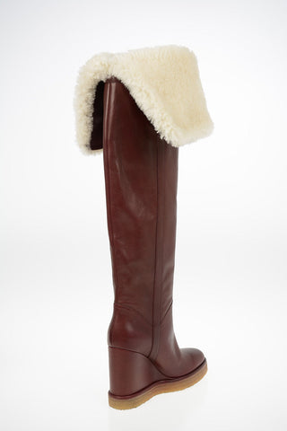 Over-the-knee Pull On boots MANON with Shearling Detail 10cm