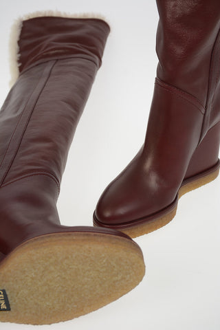 Over-the-knee Pull On boots MANON with Shearling Detail 10cm