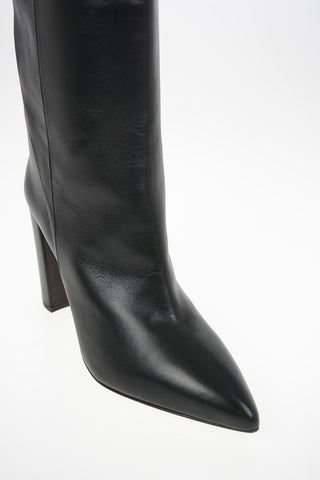 Leather Knee High Texan Boots with Fringes 10cm