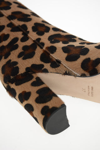 Animal Printed Ponyskin Knee High Texan Boots 10cm