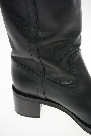 Over-the-knee Pull On boots MANON with Shearling Detail 5cm