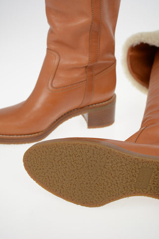 Over-the-knee Pull On boots MANON with Shearling Detail 5cm