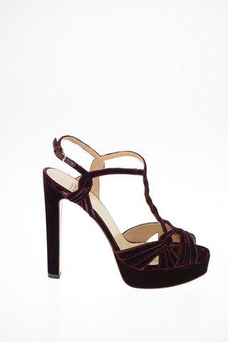 Velvet Sandals with Platform 14cm