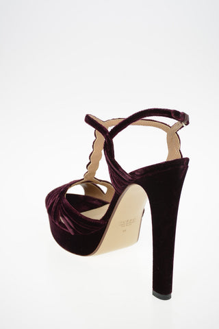 Velvet Sandals with Platform 14cm