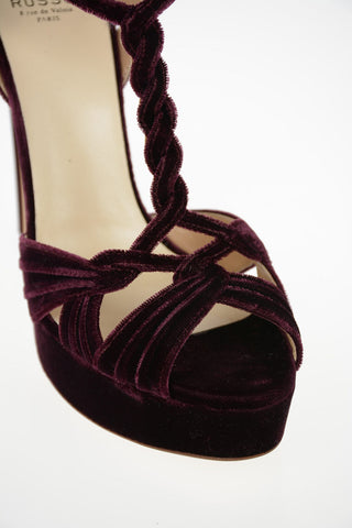 Velvet Sandals with Platform 14cm