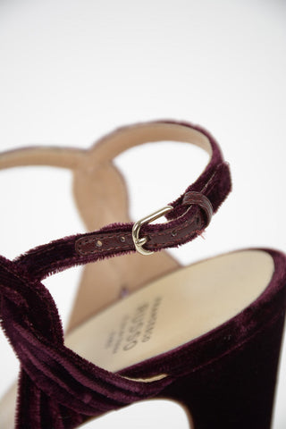 Velvet Sandals with Platform 14cm