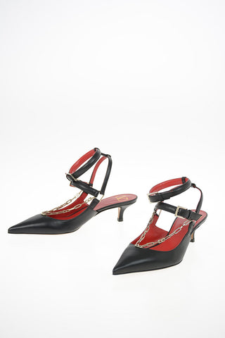 GARAVANI Leather Kitten Heel Pumps 5cm