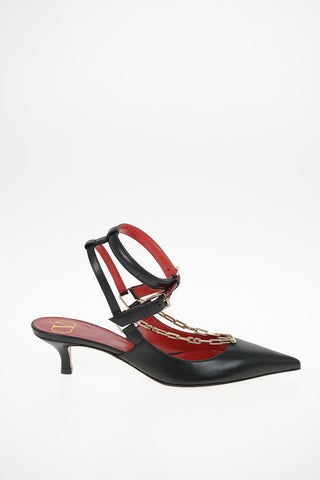 GARAVANI Leather Kitten Heel Pumps 5cm
