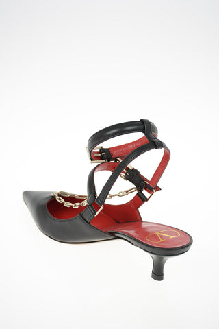 GARAVANI Leather Kitten Heel Pumps 5cm