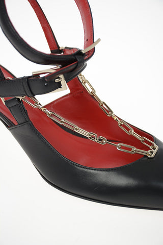 GARAVANI Leather Kitten Heel Pumps 5cm
