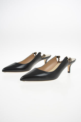Leather Kitten Heel Slingbacks 5cm