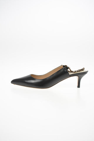 Leather Kitten Heel Slingbacks 5cm