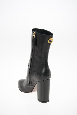 GARAVANI Brushed Leather Booties 10cm