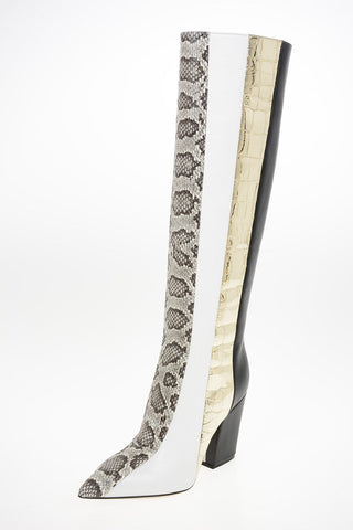Leather SERGIO Boots with Snakeskin Details 7.5cm