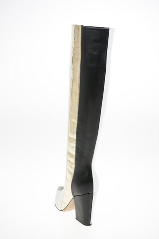 Leather SERGIO Boots with Snakeskin Details 7.5cm