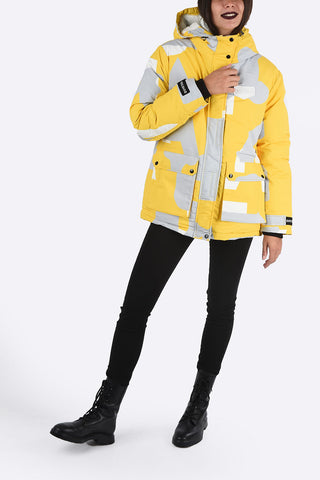 Hooded Camouflage WM009 SAFARI PRINT Down Jacket