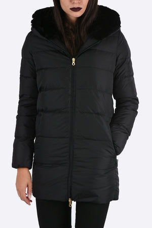 Down Jacket CARYSDUE with Rabbit Fur Details