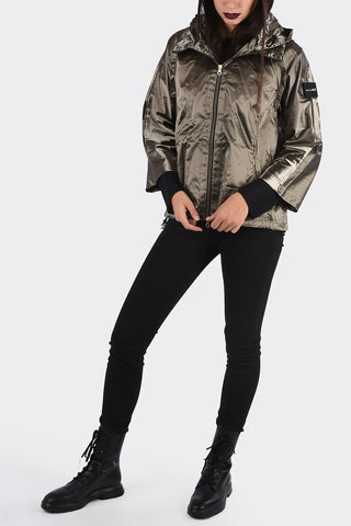 3/4 Sleeve Waist Length LUNEDDUE Down Jacket
