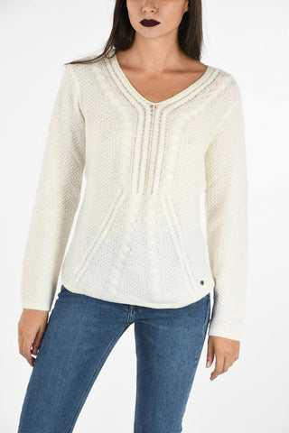 ARMANI JEANS V-neck Aran Sweater
