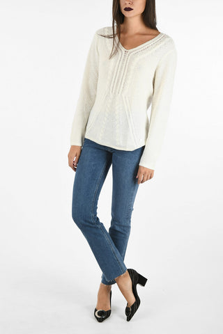 ARMANI JEANS V-neck Aran Sweater