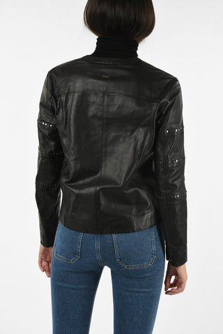 ARMANI JEANS Leather Studded Jacket