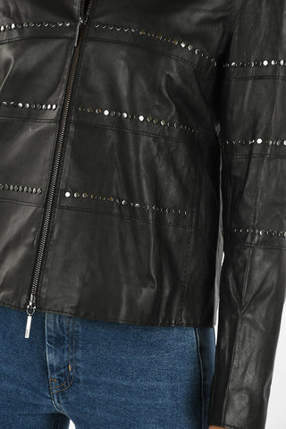 ARMANI JEANS Leather Studded Jacket