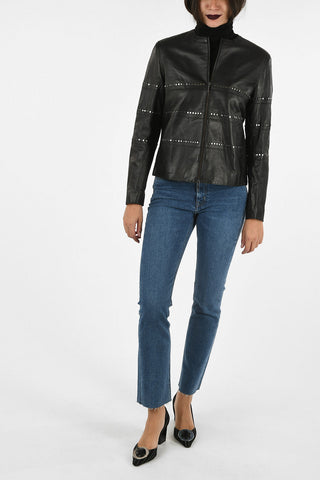 ARMANI JEANS Leather Studded Jacket