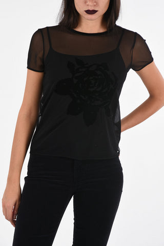 ARMANI JEANS Top con Ricamo Rosa