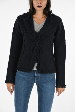 ARMANI JEANS Knitted Frilled Blazer