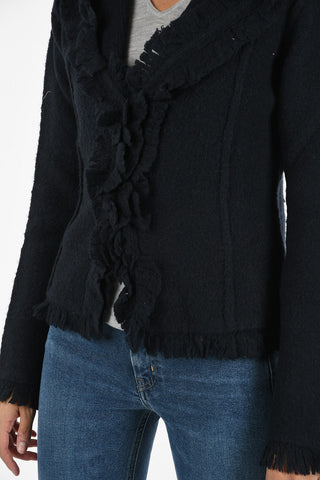 ARMANI JEANS Knitted Frilled Blazer