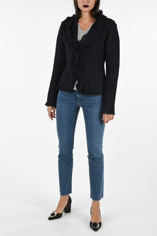 ARMANI JEANS Knitted Frilled Blazer