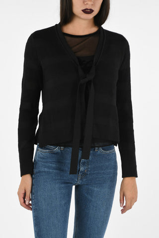 ARMANI JEANS Striped Cardigan with Bow