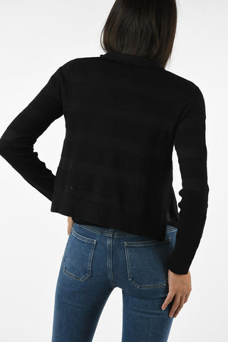 ARMANI JEANS Striped Cardigan with Bow