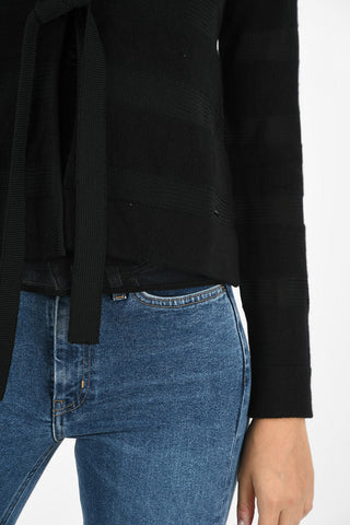 ARMANI JEANS Striped Cardigan with Bow