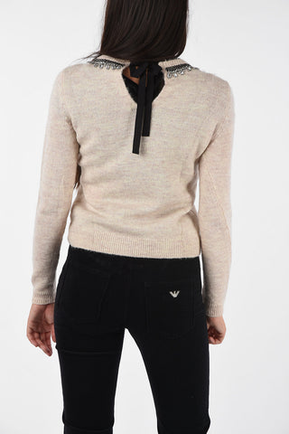 ARMANI JEANS Crewneck Sweater with Jewels