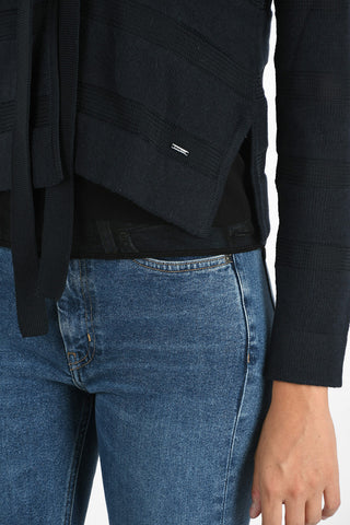 ARMANI JEANS Cardigan a Righe con Fiocco