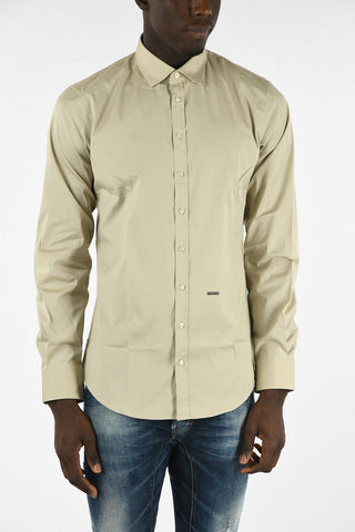 Spread Collar Popeline Shirt